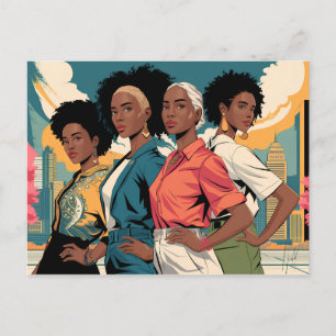 Empowered Women in Urban Fashion Postcard