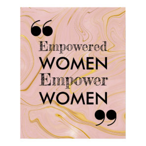 Empowered Women Marbled Inspiring Quote Poster