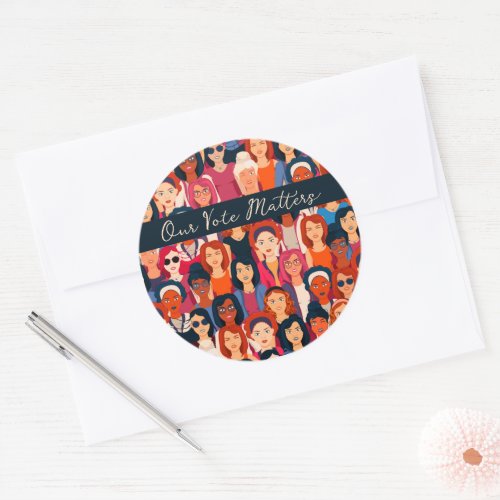 Empowered Women Vote Blank Inside Card Classic Round Sticker