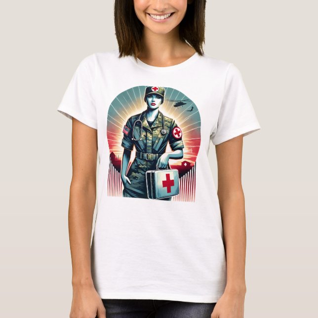 Empowering Army Nurse T-Shirt – Tribute  (Front)