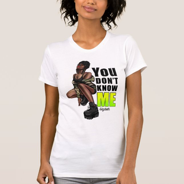 Empowering Black Diva with Bold Confidence T-Shirt (Front)