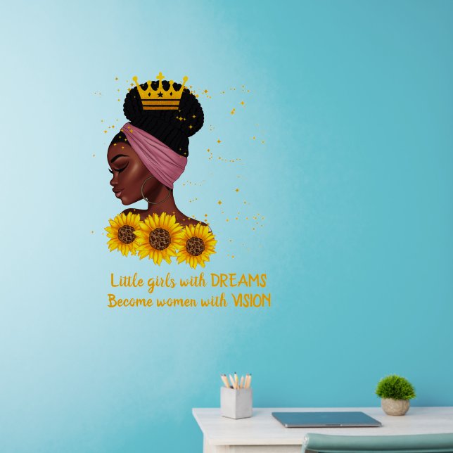 Empowering Black Girl Quote Large Wall Decal (Home Office)