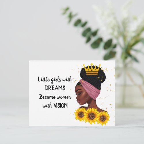 Empowering Black Girl Quote Postcard