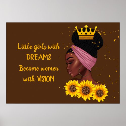 Empowering Black Girl Quote  Poster