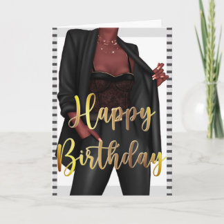 Empowering Black Women 'Girl Boss' Birthday Card