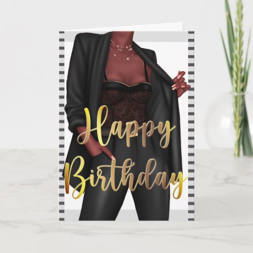 Empowering Black Women Girl Boss Birthday Card