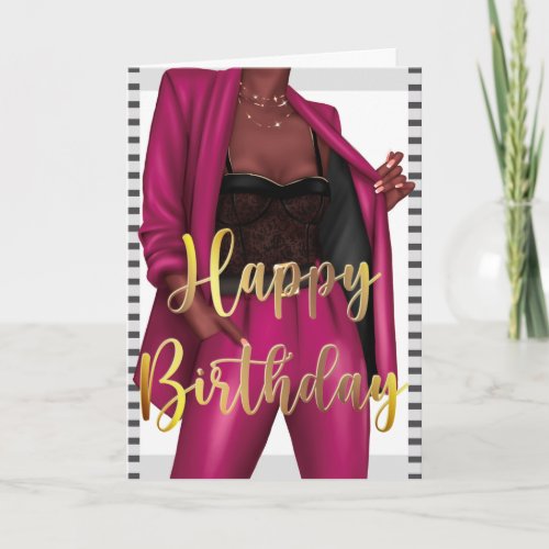 Empowering Black Women Girl Boss Birthday Card