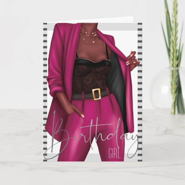 Empowering Black Women 'Girl Boss' Birthday Card (Front)