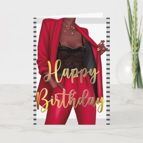 Empowering Black Women Girl Boss Birthday Card