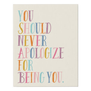 Empowering Colorful Typography Affirmation Art Faux Canvas Print