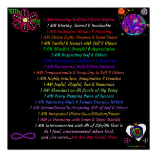 Empowering Cosmic Affirmations, 20" x 20", Poster