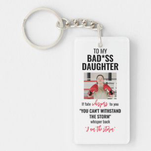 Empowering Message to Daughter Keychain