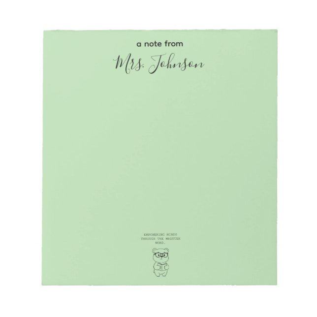 Empowering Minds Through The Written Word Notepad (Front)