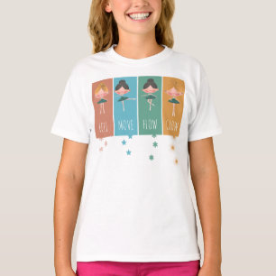 Empowering Pastel Ballet Girls Color Block T-Shirt