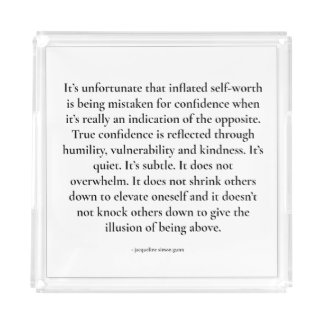Empowering quote acrylic tray