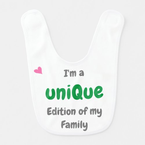 Empowering Quote Unique Edition of my Family Text  Baby Bib