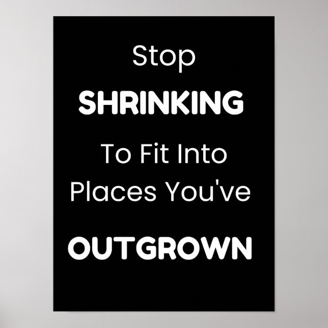 Empowering Self Growth Quote Minimalist Poster (Front)