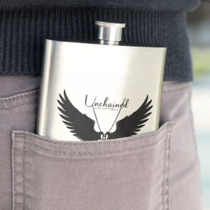 Empowering Snake & Wing Design Flask