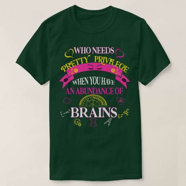 Empowering steminist girls teen women math science T-Shirt (Design Front)