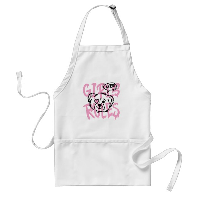 Empowering Women: GIRLS RULES Artwork Adult Apron (Front)