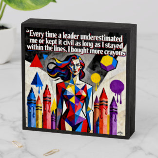 Empowering Work Motivation Women Resilience Wooden Box Sign