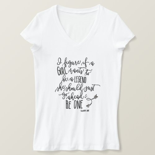 Empowerment Girl Power Quote Calligraphy Script T_Shirt