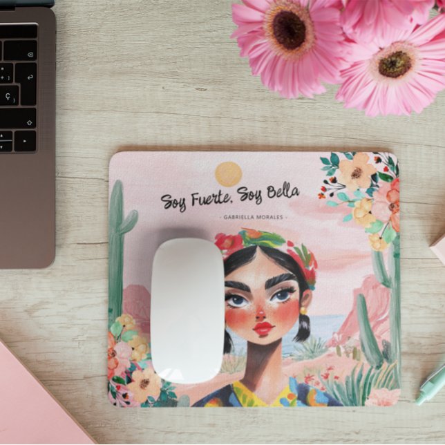 Empowerment in Bloom: Personalized Monogram Mouse Pad (Creator Uploaded)