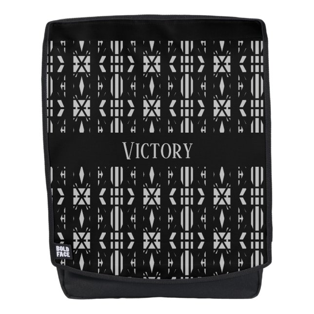 Empowerment Silver Gray & Black Backpack (Front)