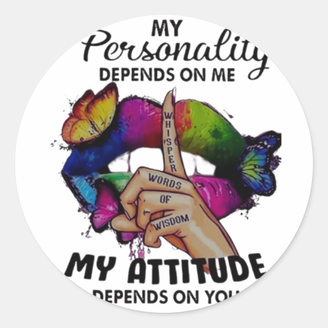 Empowring Lips Influence Your World Classic Round Sticker (Front)