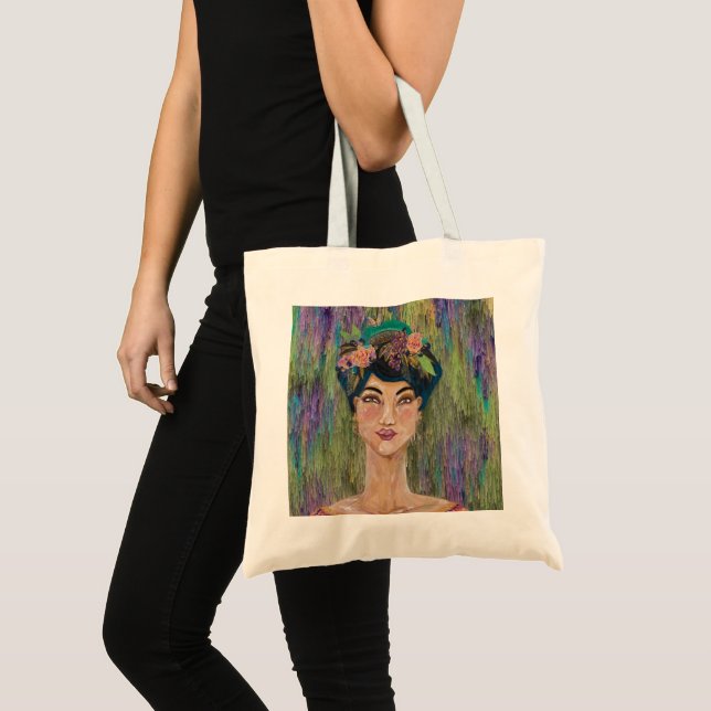 Empress Amethyst Asian Noblewoman Queen Tote Bag (Front (Product))