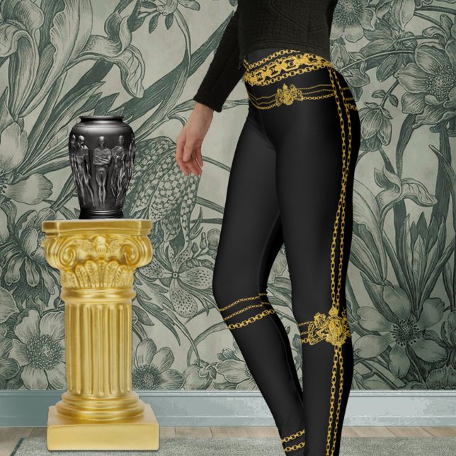 Empress Black & Gold Chains Leggings (Creator Uploaded)