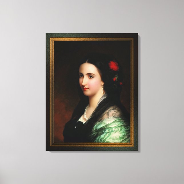 Empress Carlota of Mexico by Hermann Winterhalter Canvas Print (Front)