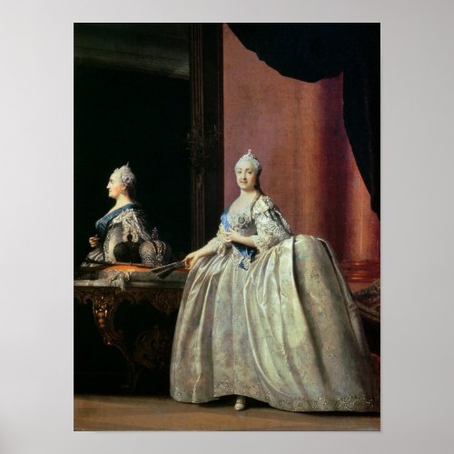 Empress Catherine II before the mirror 1779 Poster