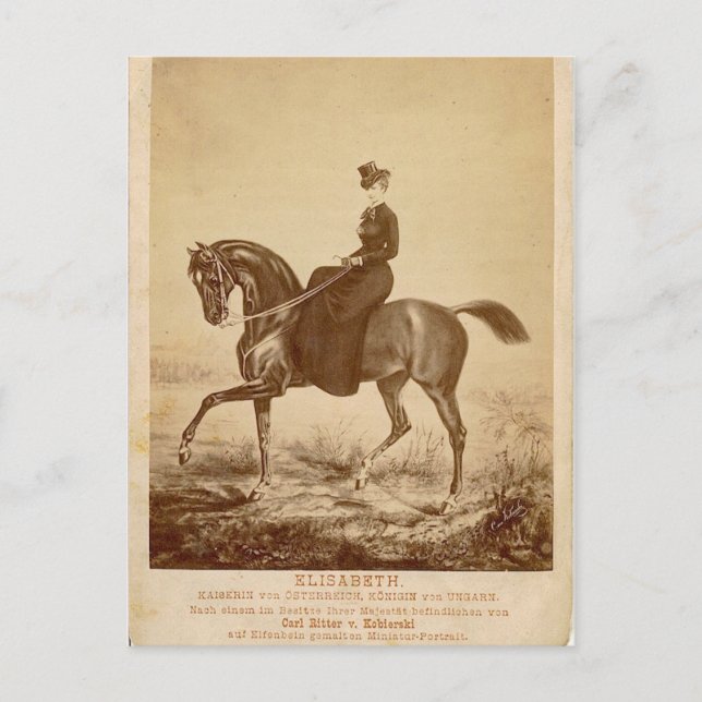 Empress Elisabeth of Austria riding horse #023SS Postcard (Front)