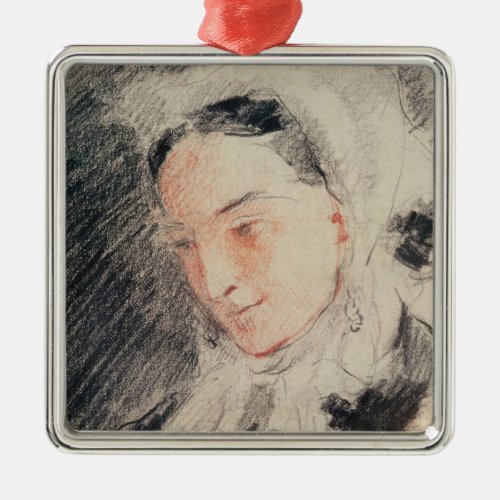 Empress Eugnie black  red chalk Metal Ornament