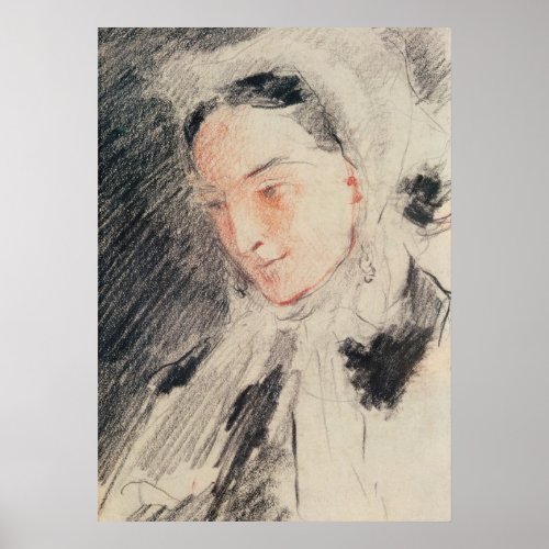 Empress Eugnie black  red chalk Poster