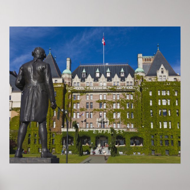 Empress Hotel and statue of Captain James Cook, Poster (Front)