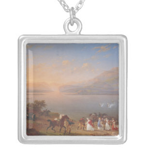 Empress Josephine arriving to visit Napoleon Silver Plated Necklace