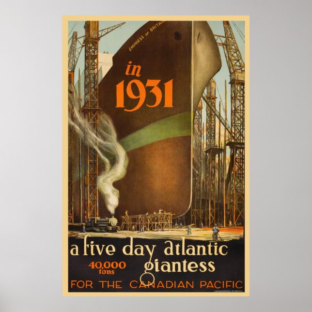 Empress of Britain 1931 - Vintage Travel Poster (Front)