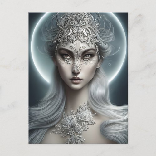 Empress of the Moon Beautiful Woman Digital Art   Postcard