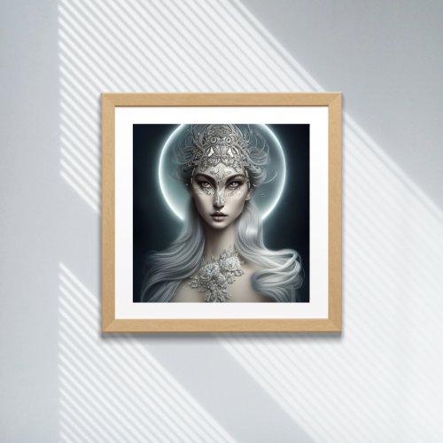 Empress of the Moon Beautiful Woman Digital Art Poster