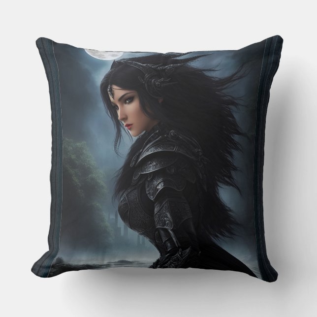 Empress Vampire Hunter AI Concept Art by Xzendor7 Throw Pillow (Front)