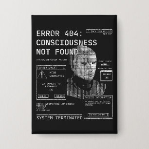 Emptied - Techno-Brutalist Streetwear Desgin Button