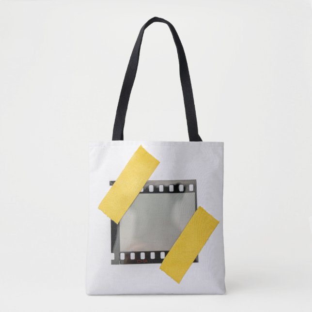 Empty 35mm film frame, yellow strips. tote bag (Front)
