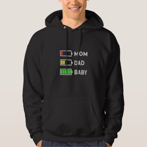 Empty Battery Family Funny Mom Dad Baby Hoodie
