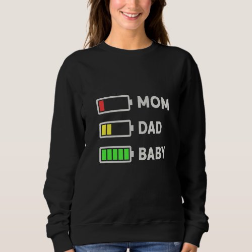 Empty Battery Family Funny Mom Dad Baby Sweatshirt