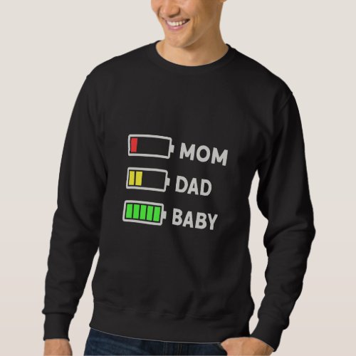 Empty Battery Family Funny Mom Dad Baby Sweatshirt