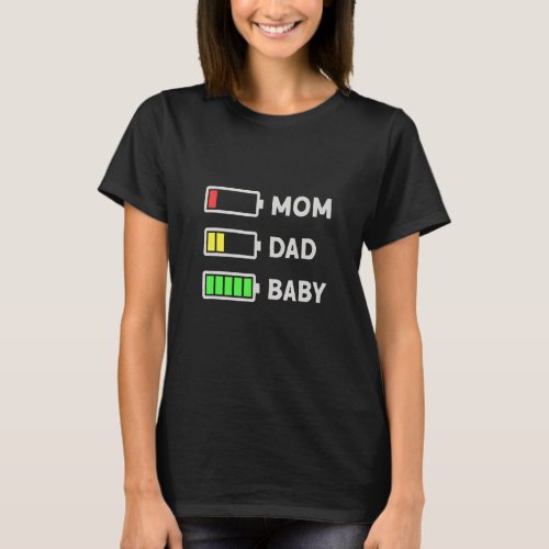 Empty Battery Family Funny Mom Dad Baby T_Shirt