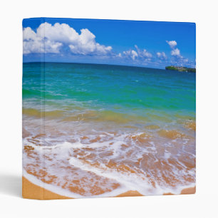 Empty Beach And Blue Waters 3 Ring Binder