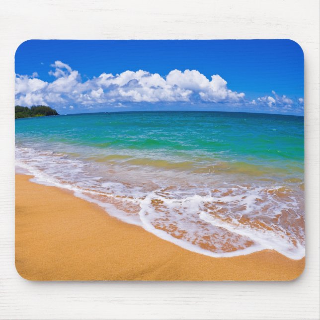 Empty Beach And Blue Waters Mouse Pad (Front)